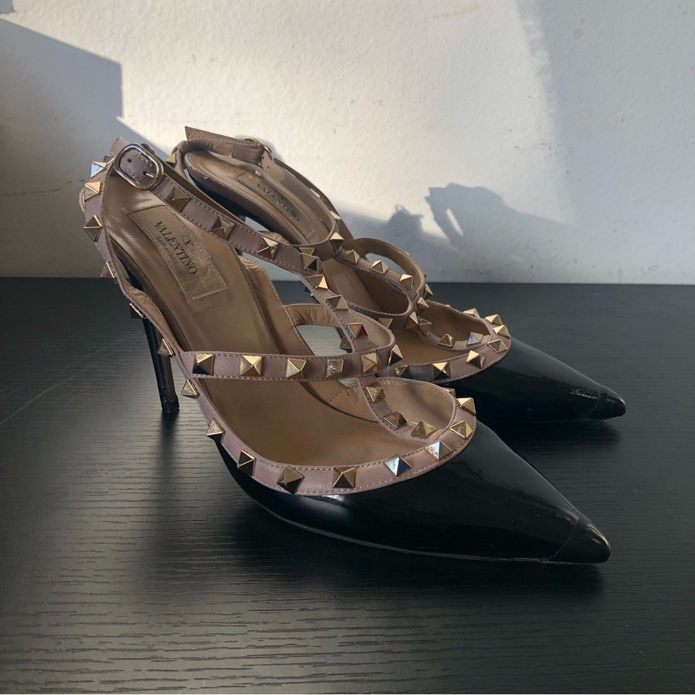 Valentino Rockstud Sandals Heels Black 40